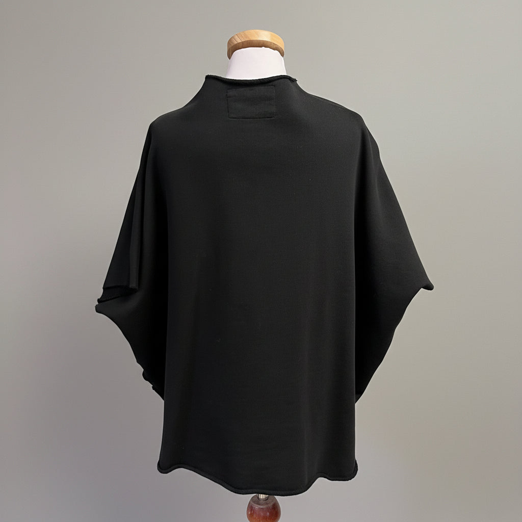 Frank & Eileen black Capelet top, size S