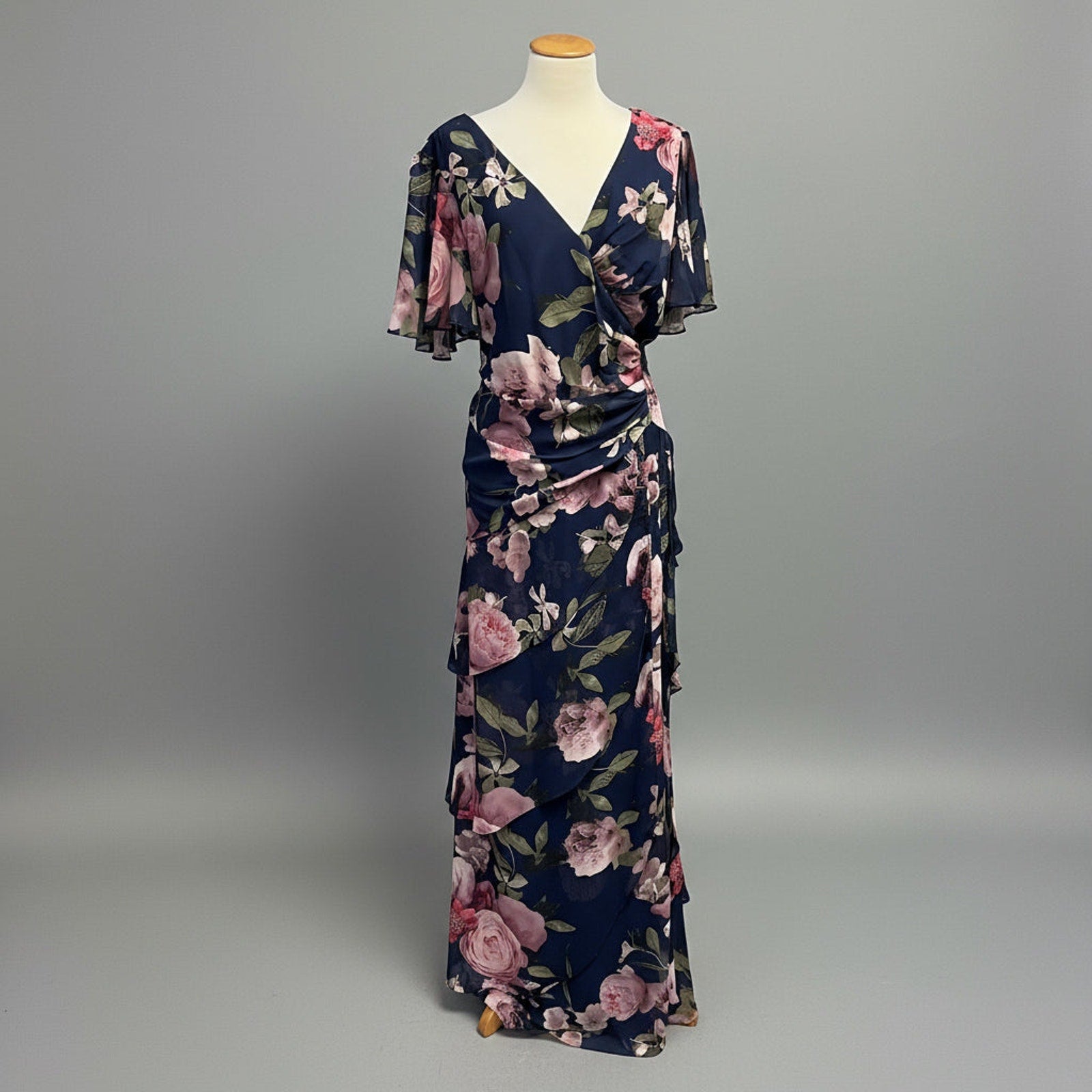 Xscape navy floral dress, size 16W