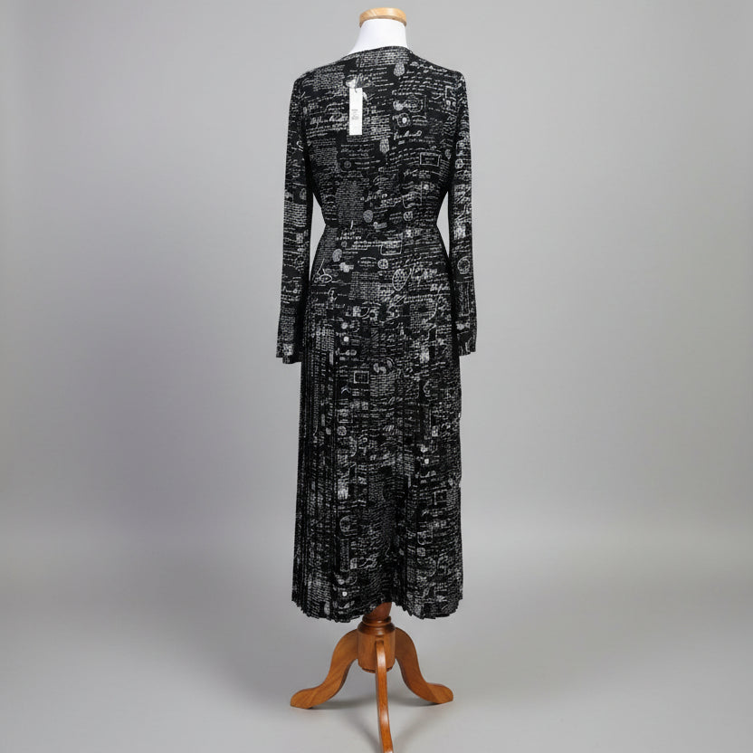 Elie Tahari black and white French script dress, size S, NEW WITH TAGS!