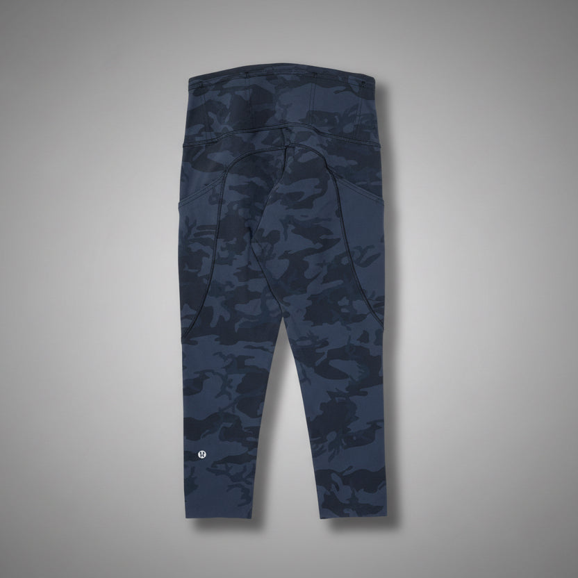 lululemon gray camouflage Fast & Free crop leggings, size 4