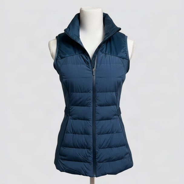 Lululemon teal Down For It All vest, size 6