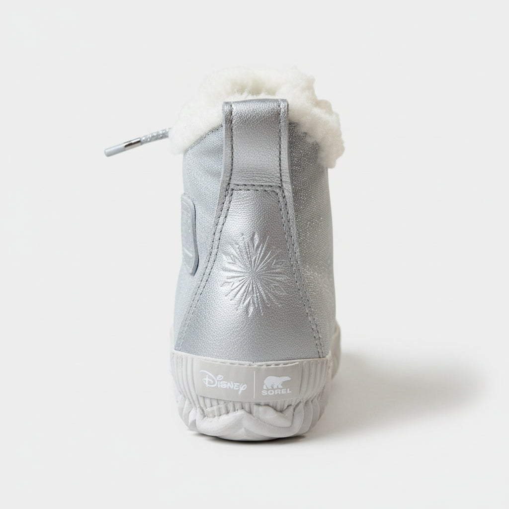 Sorel silver Disney duck boots, size 8, LIKE NEW!