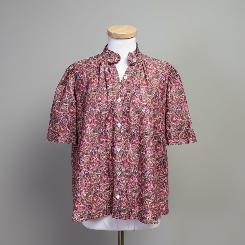 Alix of Bohemia pink paisley Winnie blouse, size XS