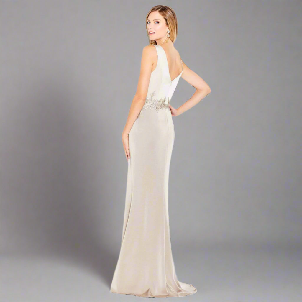 Cameron Blake champagne dress, size 14, NEW WITH TAGS!