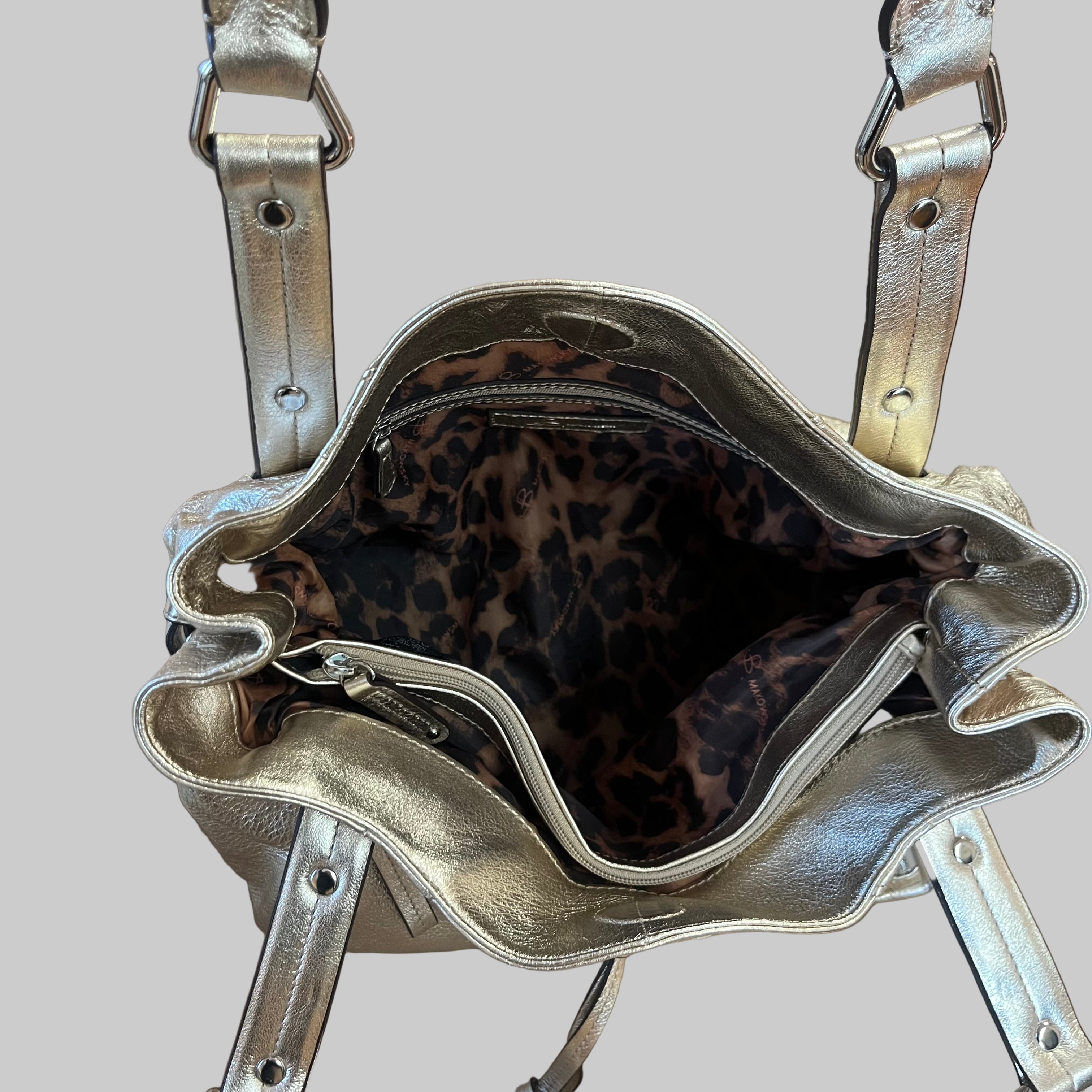 B. Makowsky gold leather bag, NEW WITH TAGS!