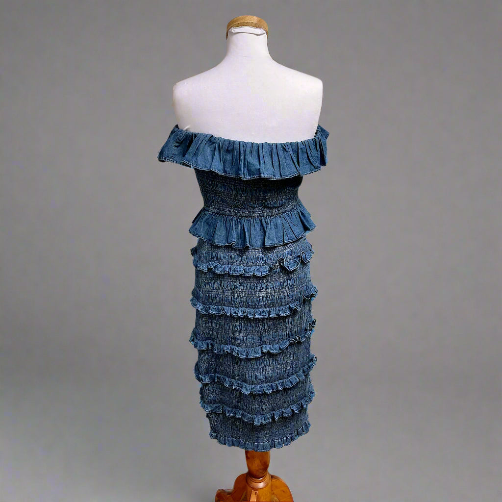 Corabella denim Ezra dress, size M