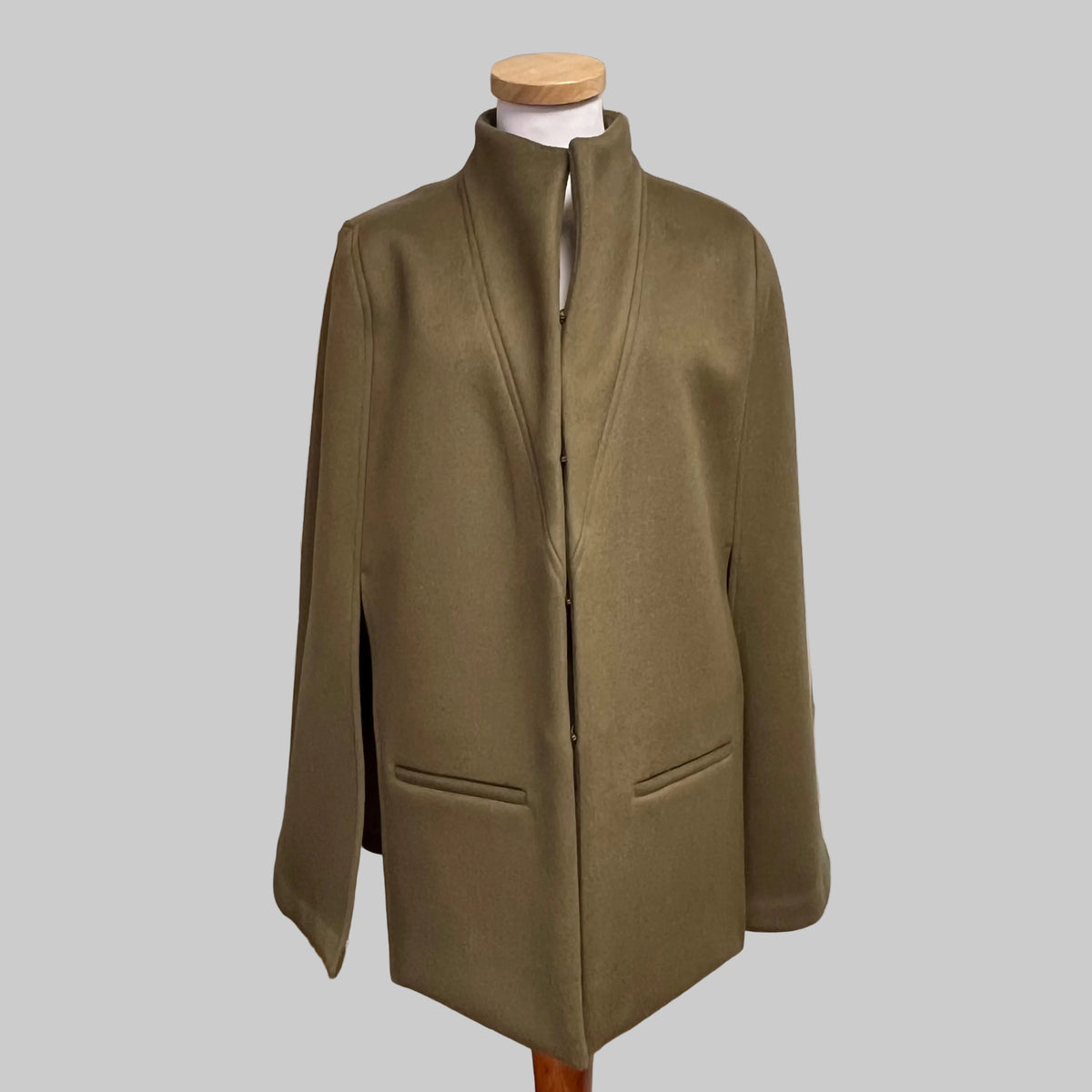 Alice Walk olive wool cape, size L