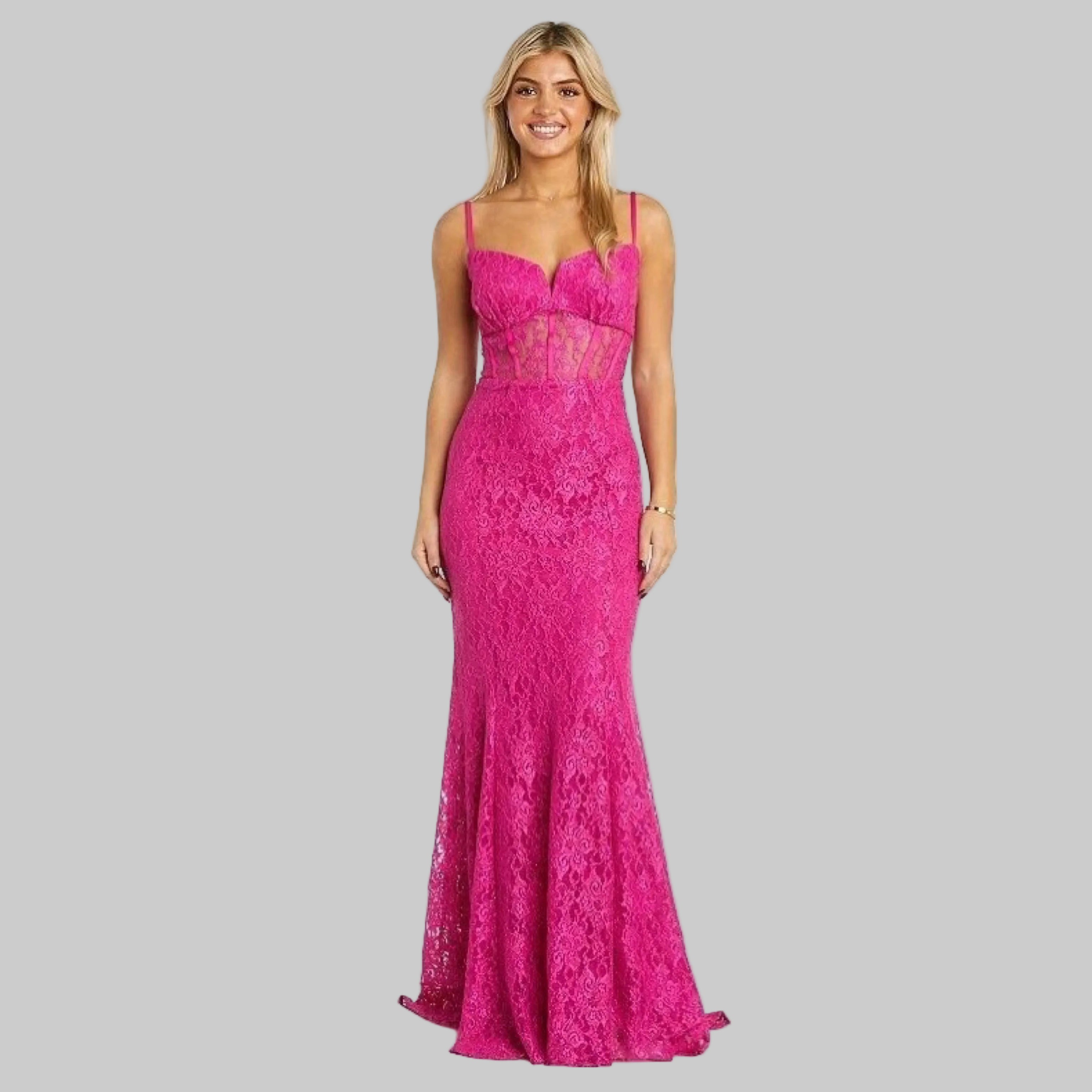 Morgan & Co. fuchsia lace dress, size 0