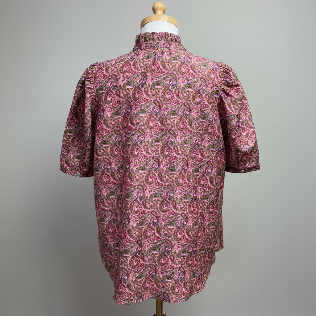 Alix of Bohemia pink paisley Winnie blouse, size XS
