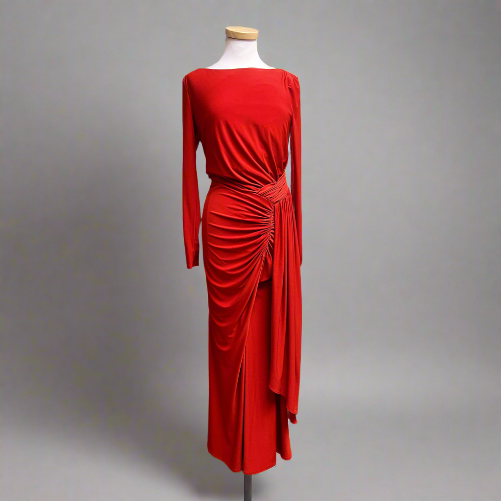Ieena Mac Duggal brick red dress, size 6