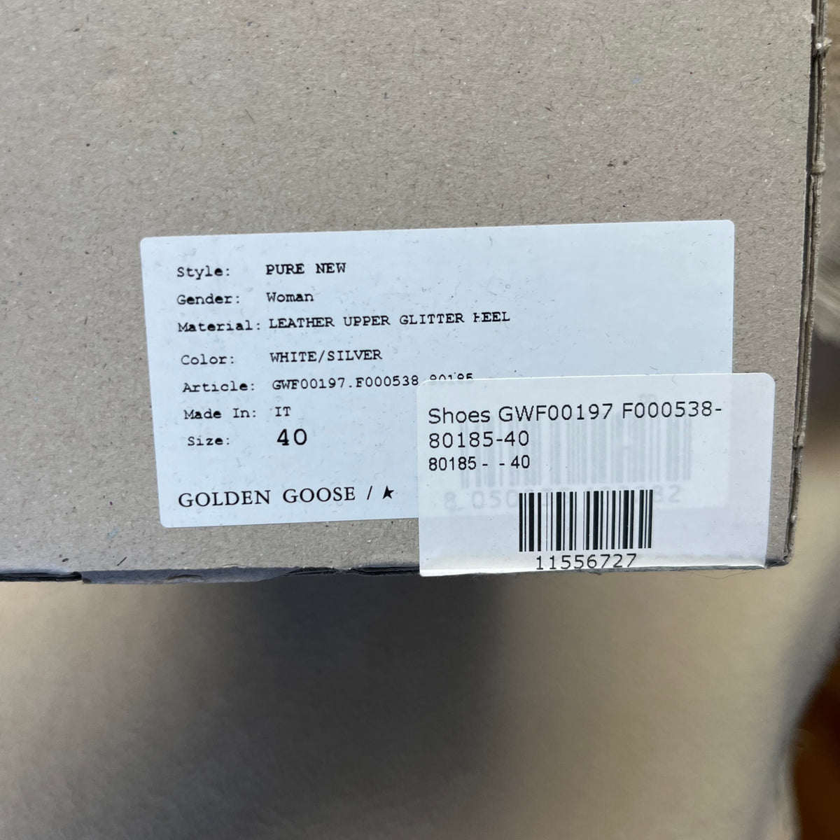 Golden Goose white Purestar sneakers, size 40 (US 9) NEW IN BOX!