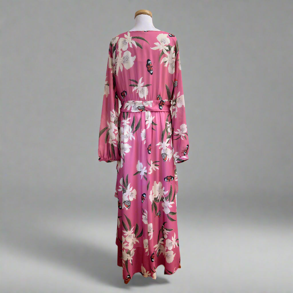 Pink floral print dress, size XXL, NEW WITH TAGS!