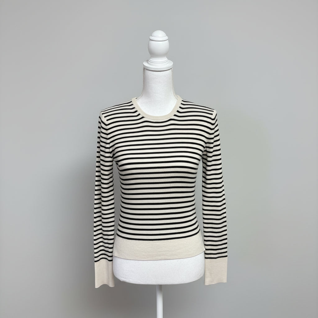 Alex Mill cream and navy stripe Ava sweater, size XS