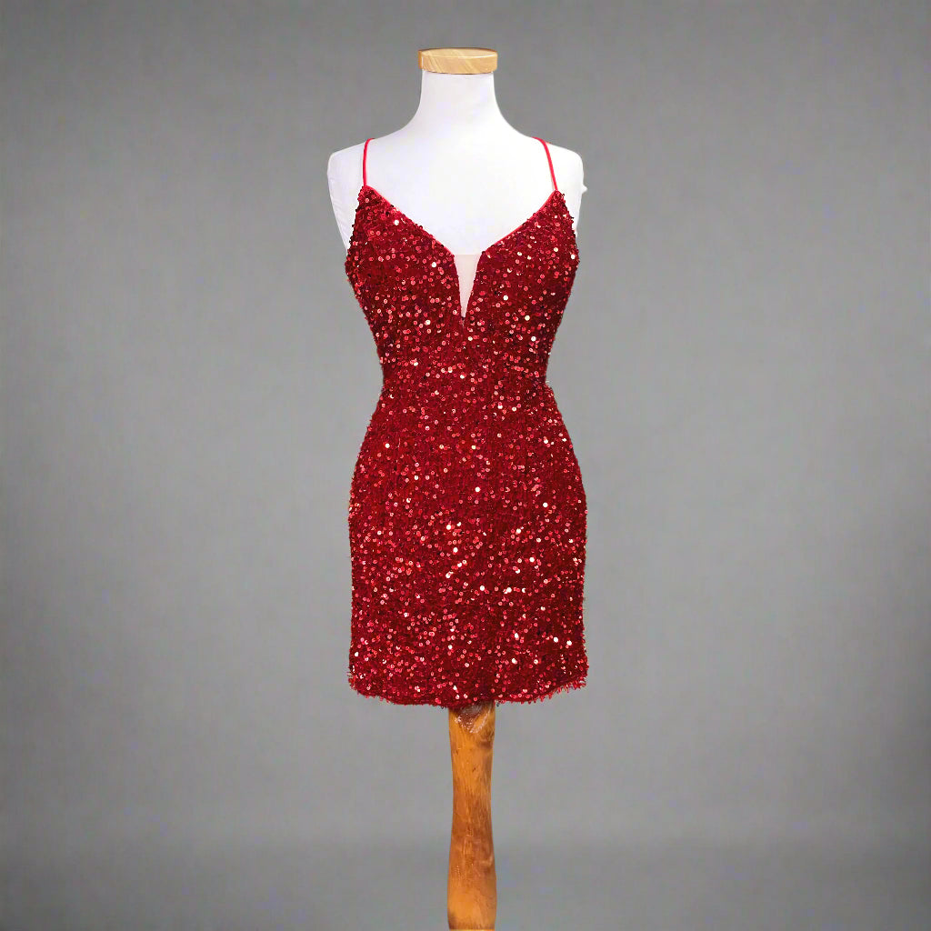 Alyce red sequin dress, size 6