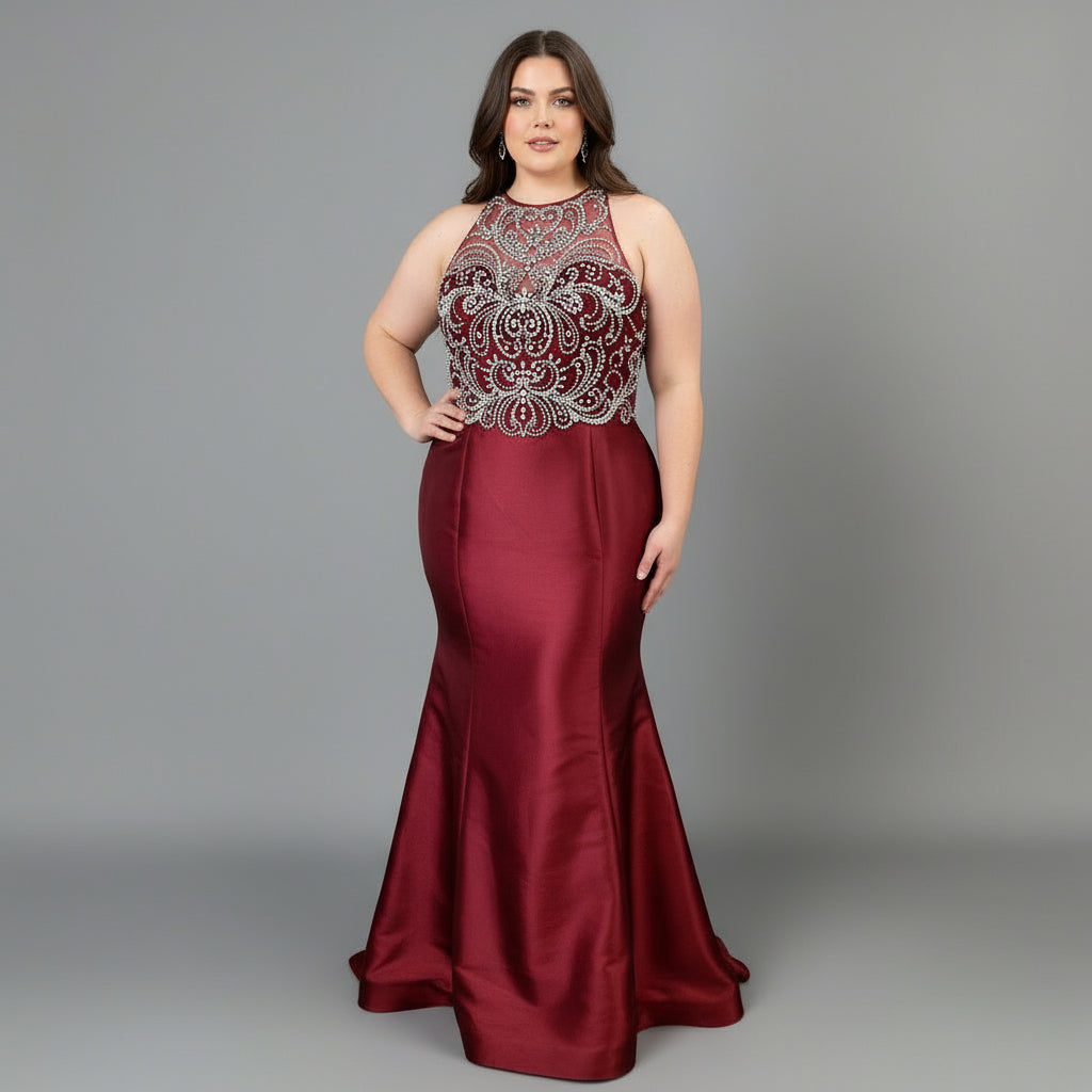 Star Box burgundy dress, size XXL