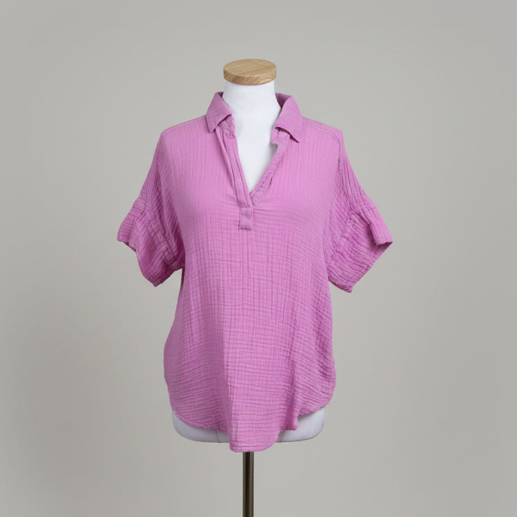 Michael Stars orchid Gigi Popover top, size S, NEW WITH TAGS!