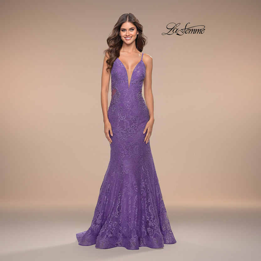 LaFemme purple rhinestone dress, Size 2