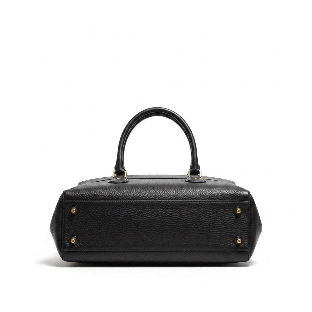 Coach black leather Hamptons satchel
