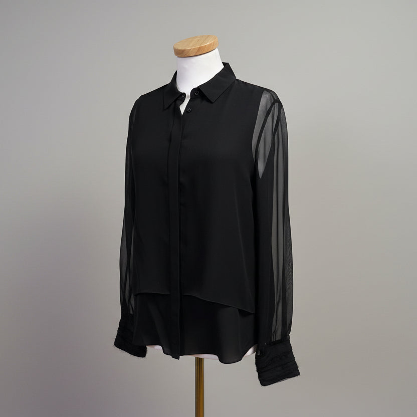 Elie Tahari black silk blouse, size S, NEW WITH TAGS!