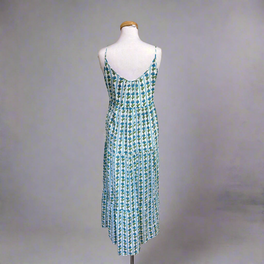 Olivia James blue floral Emily dress, size M