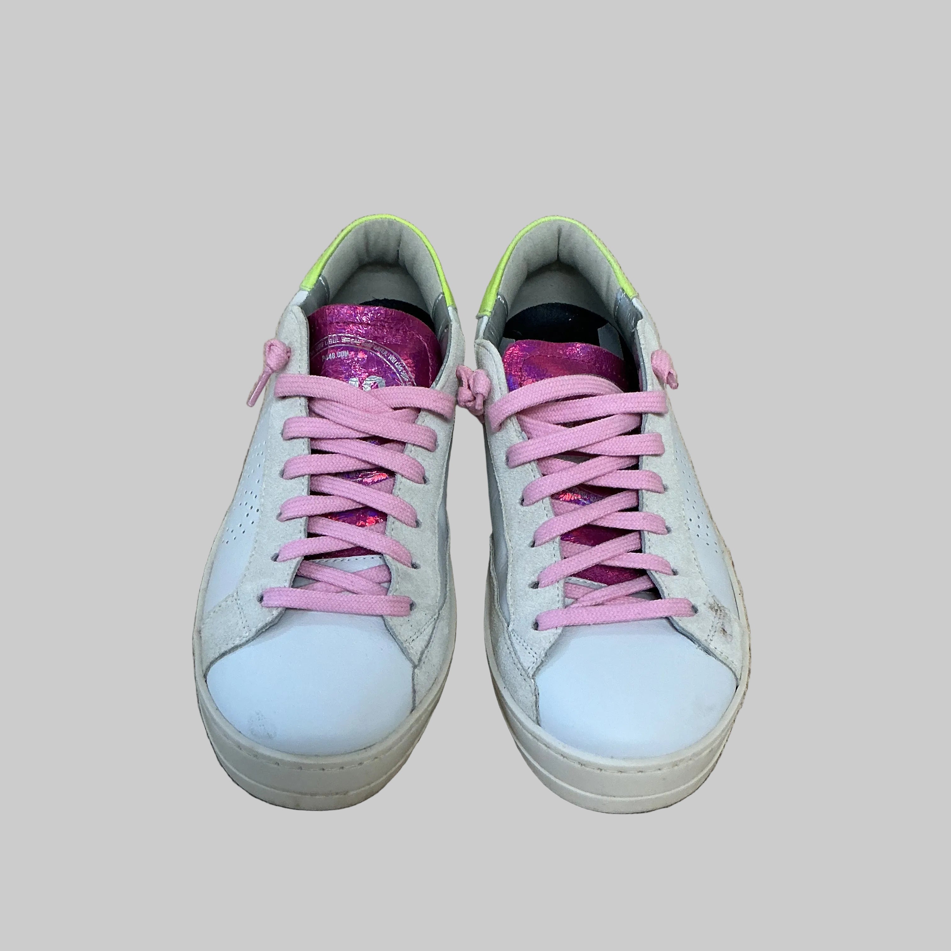P448 white and neon John Dogma sneakers, size 37 (US 7)
