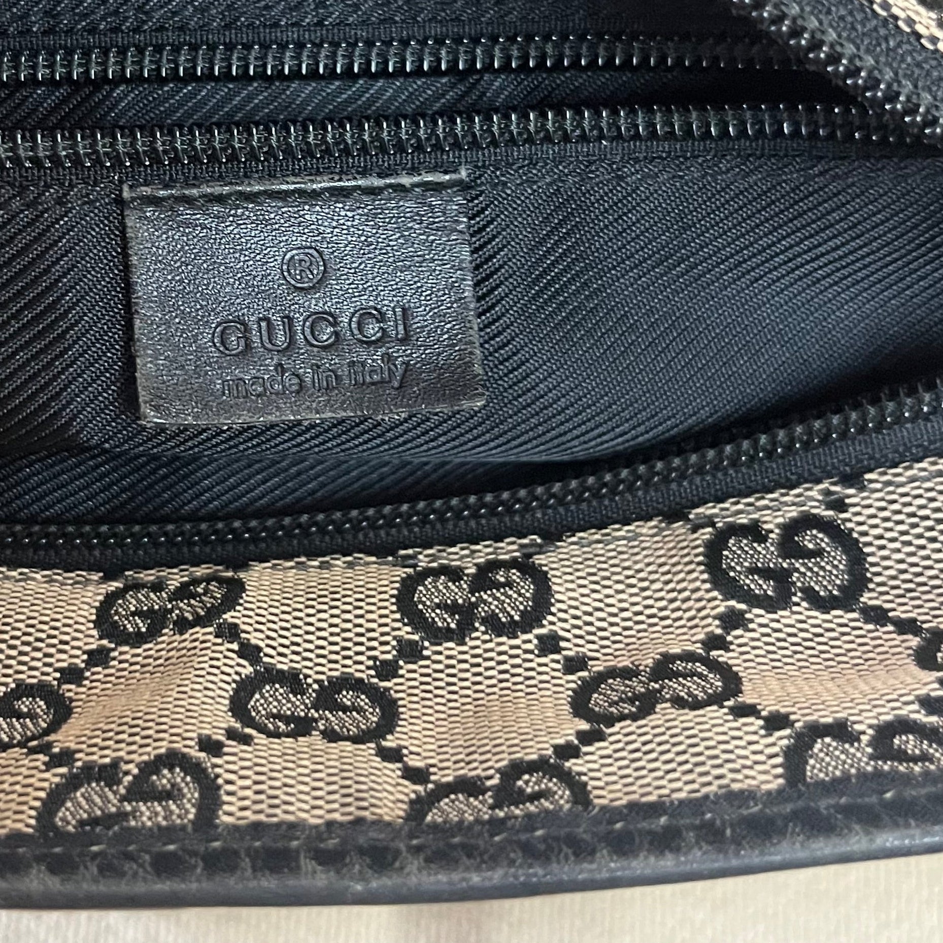 Gucci black GG logo small tote