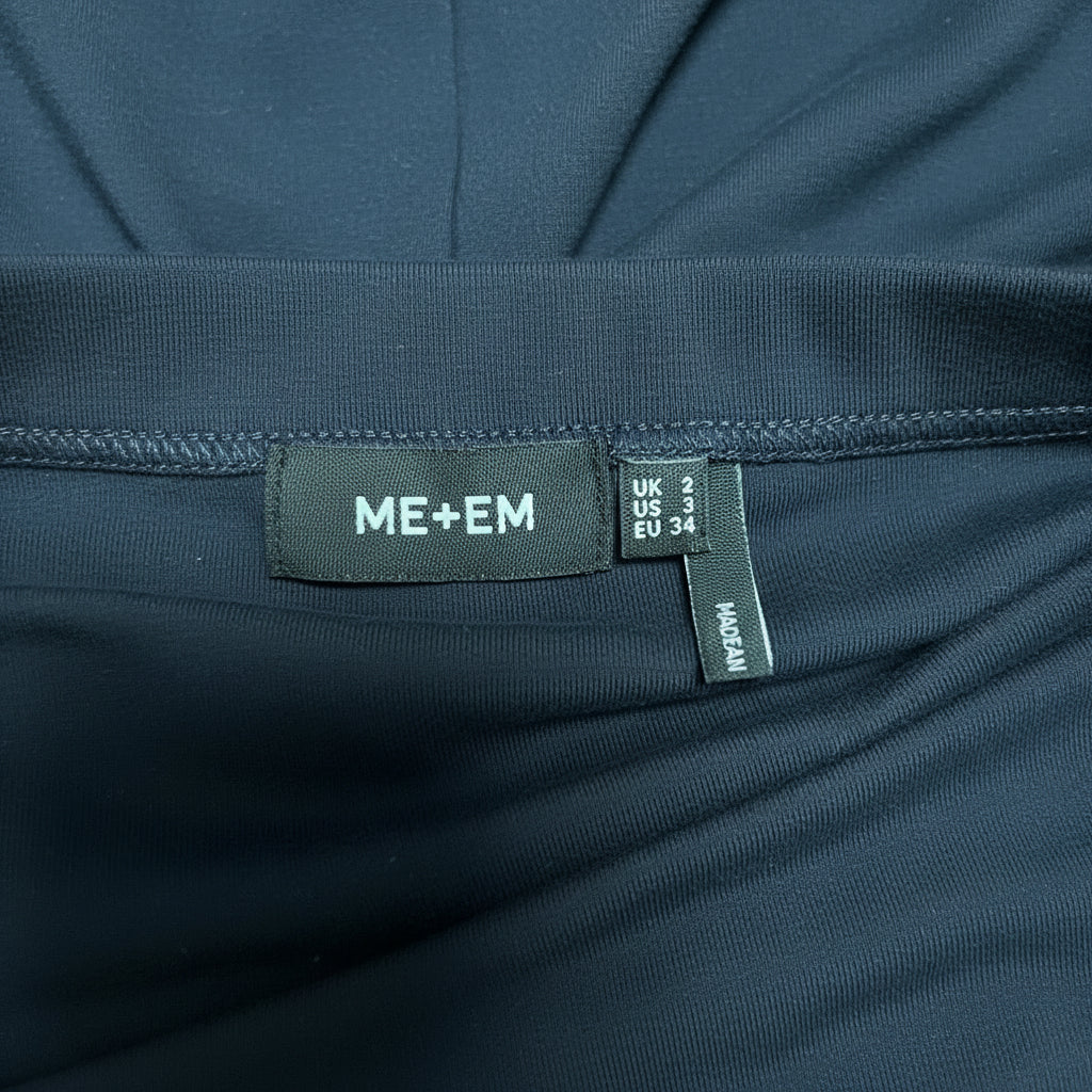 Me + Em navy knit crop palazzo pants, size 2