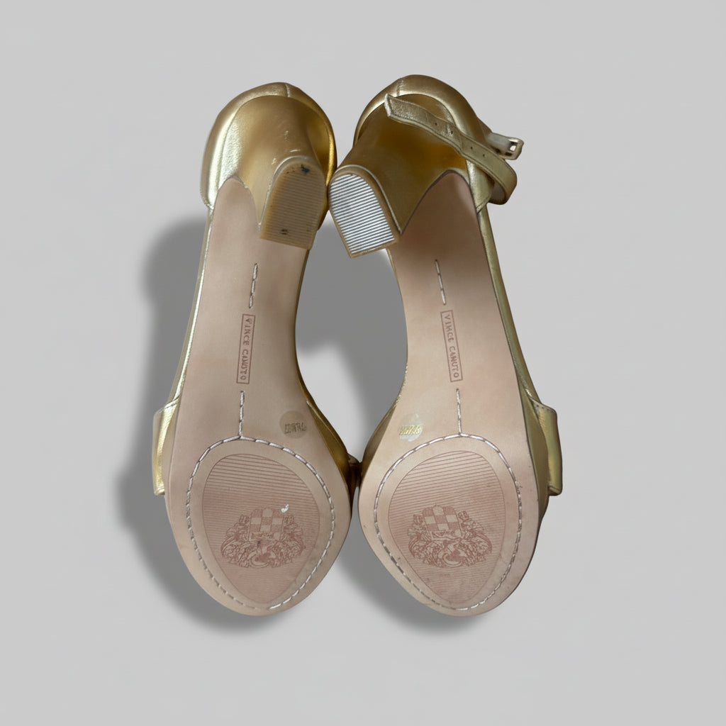 Vince Camuto gold Sathina shoes, size 6.5, NEW IN BOX!