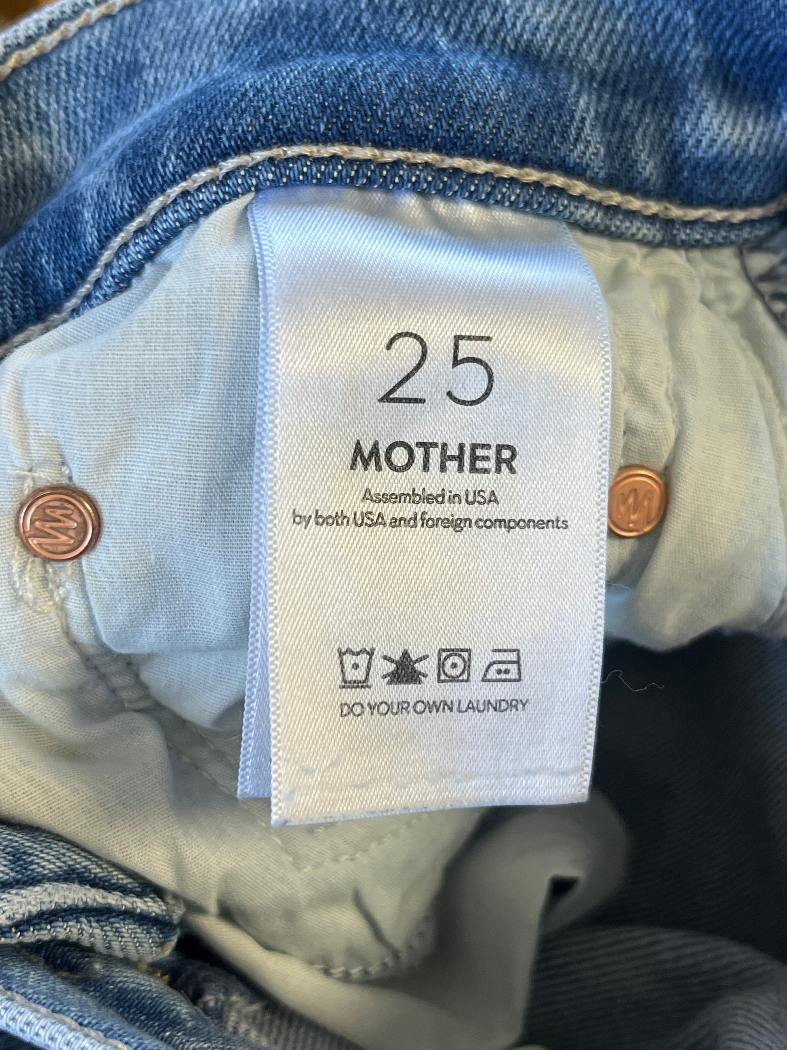 Mother Rambler Zip Ankle jeans, Size 25, US Size 2