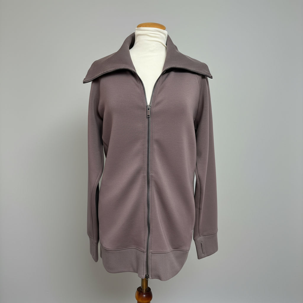 Spanx mocha zip front Air Essentials jacket, size M