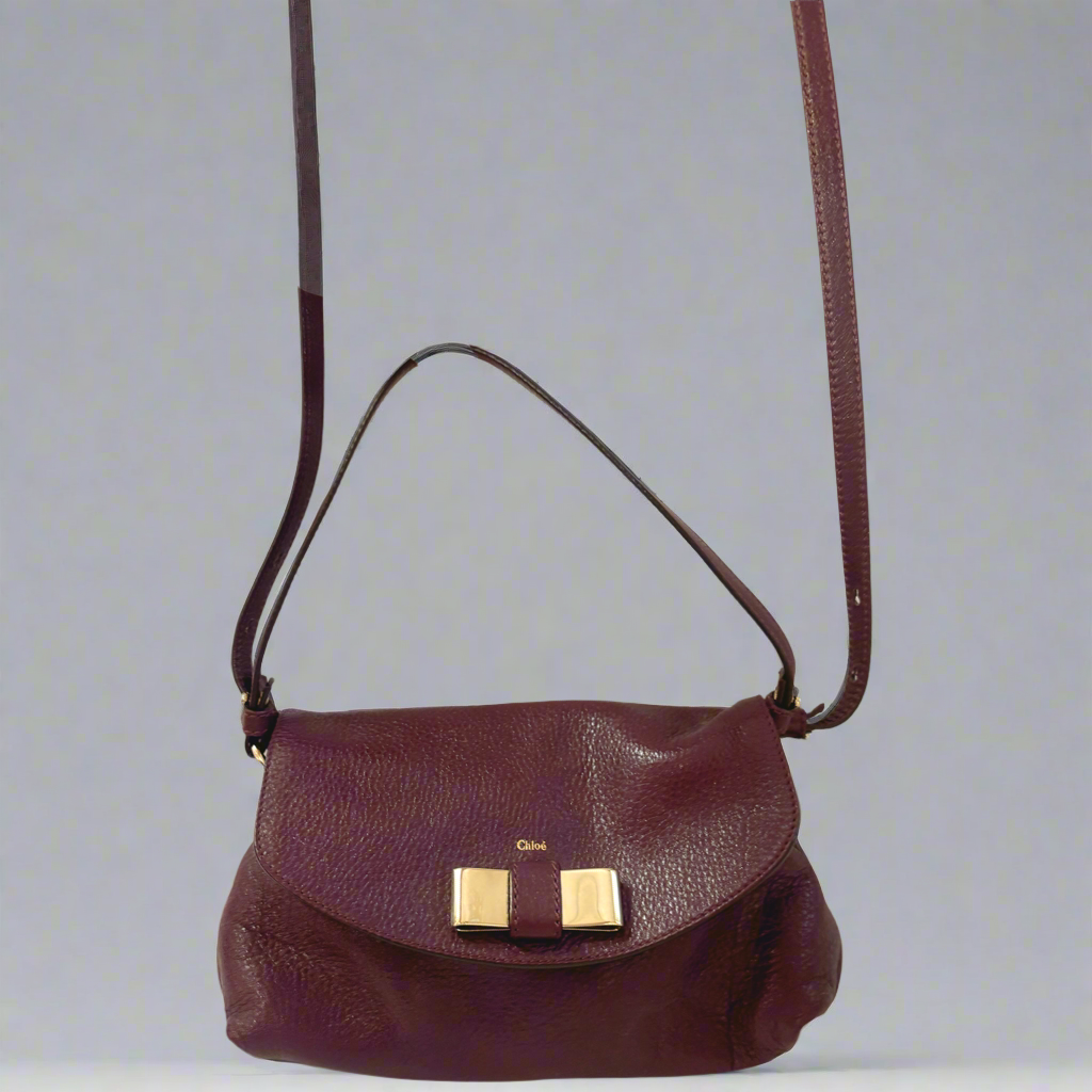 Chloe eggplant leather Lily crossbody bag