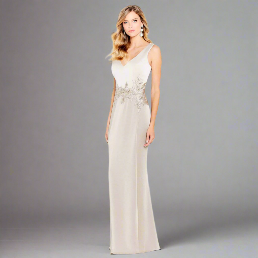 Cameron Blake champagne dress, size 14, NEW WITH TAGS!