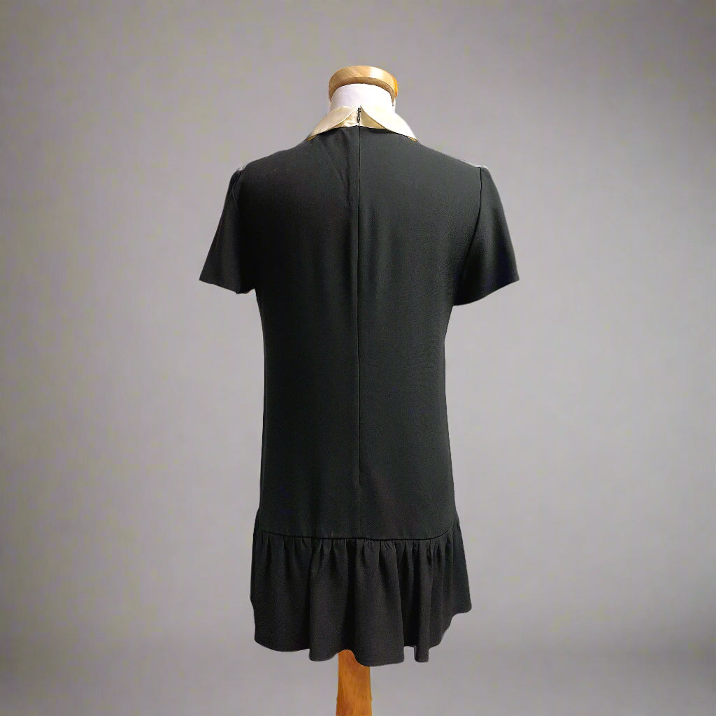 Red Valentino black dress with white collar, size 6