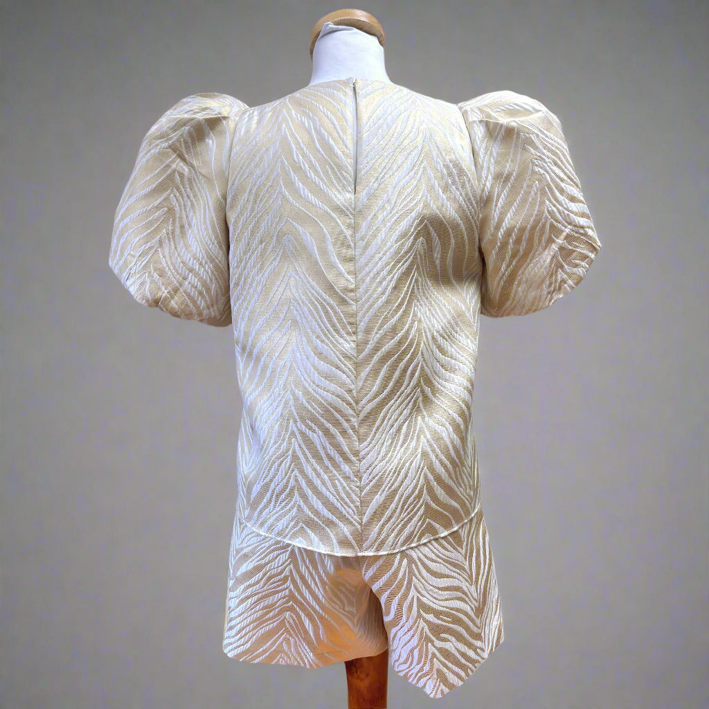 Lilly Pulitzer gold tiger print shorts & blouse set, size 6