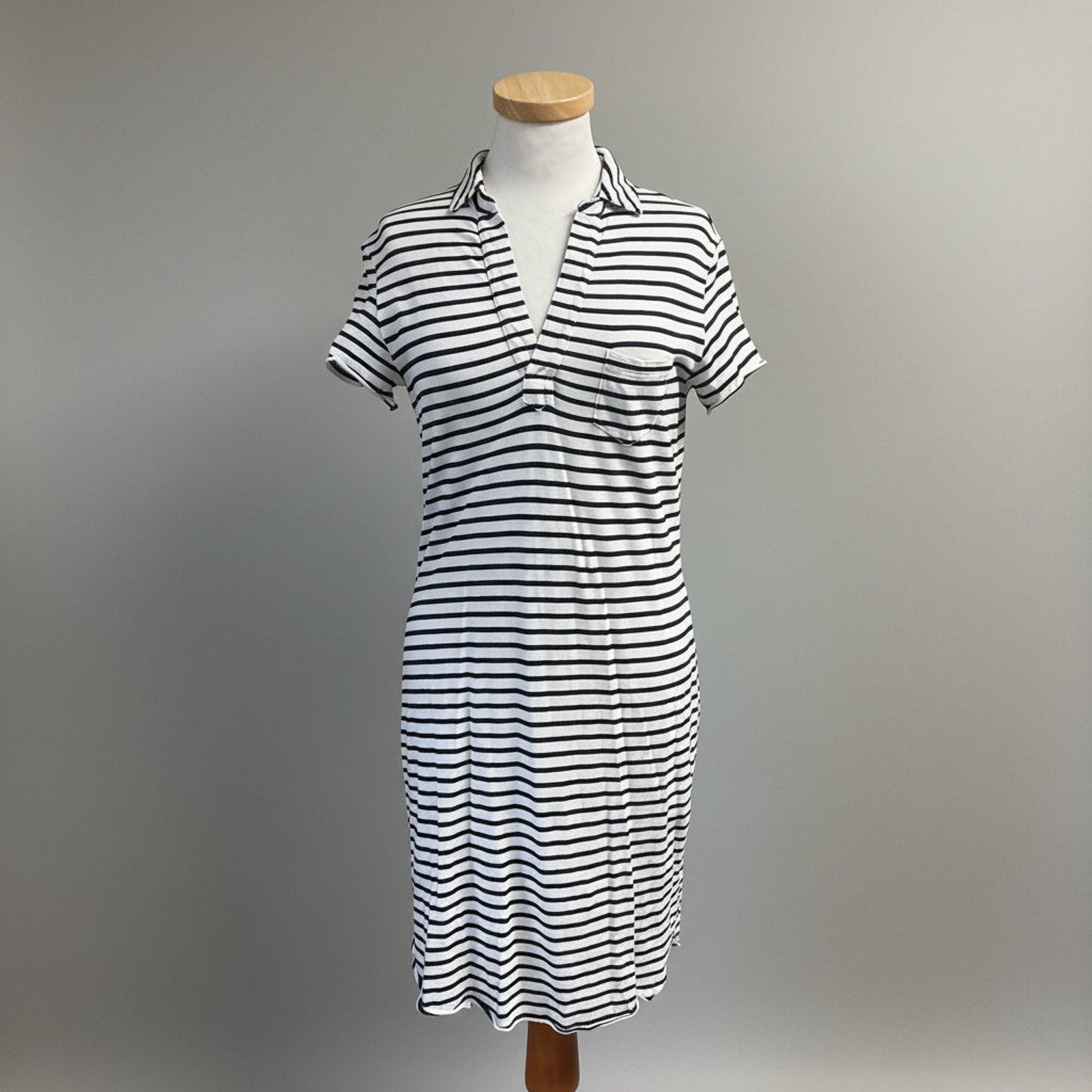 Frank & Eileen white and black stripe Lauren dress, size XS
