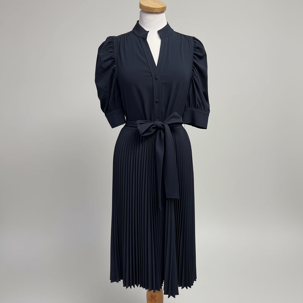 Elie Tahari navy puff sleeve dress, size 4, NEW WITH TAGS!