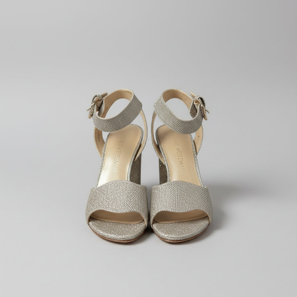 Stuart Weitzman gold sandal, size 6, NEARLY NEW!