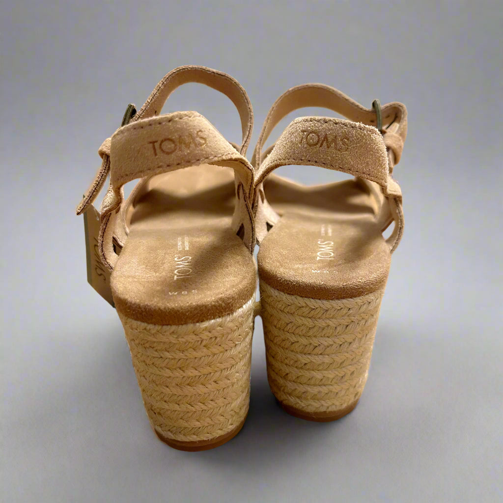 TOMS tan Willow wedge, size 8.5, NEW IN BOX!