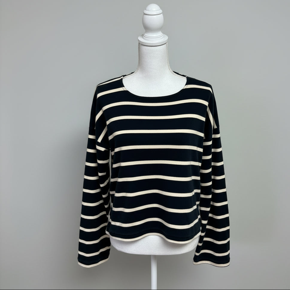 La Ligne navy and cream Breton tee, size XS