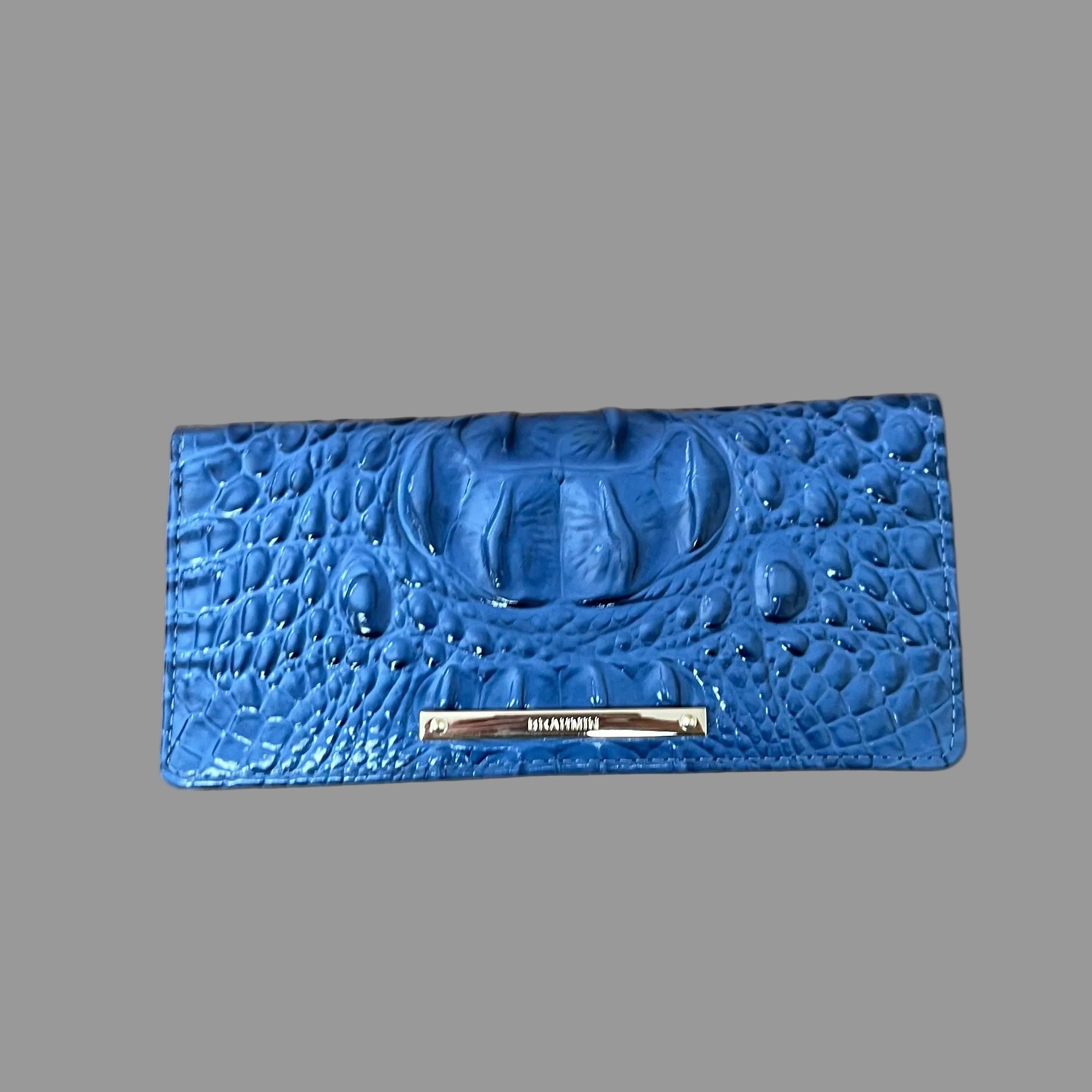 Brahmin blue "croc" leather wallet