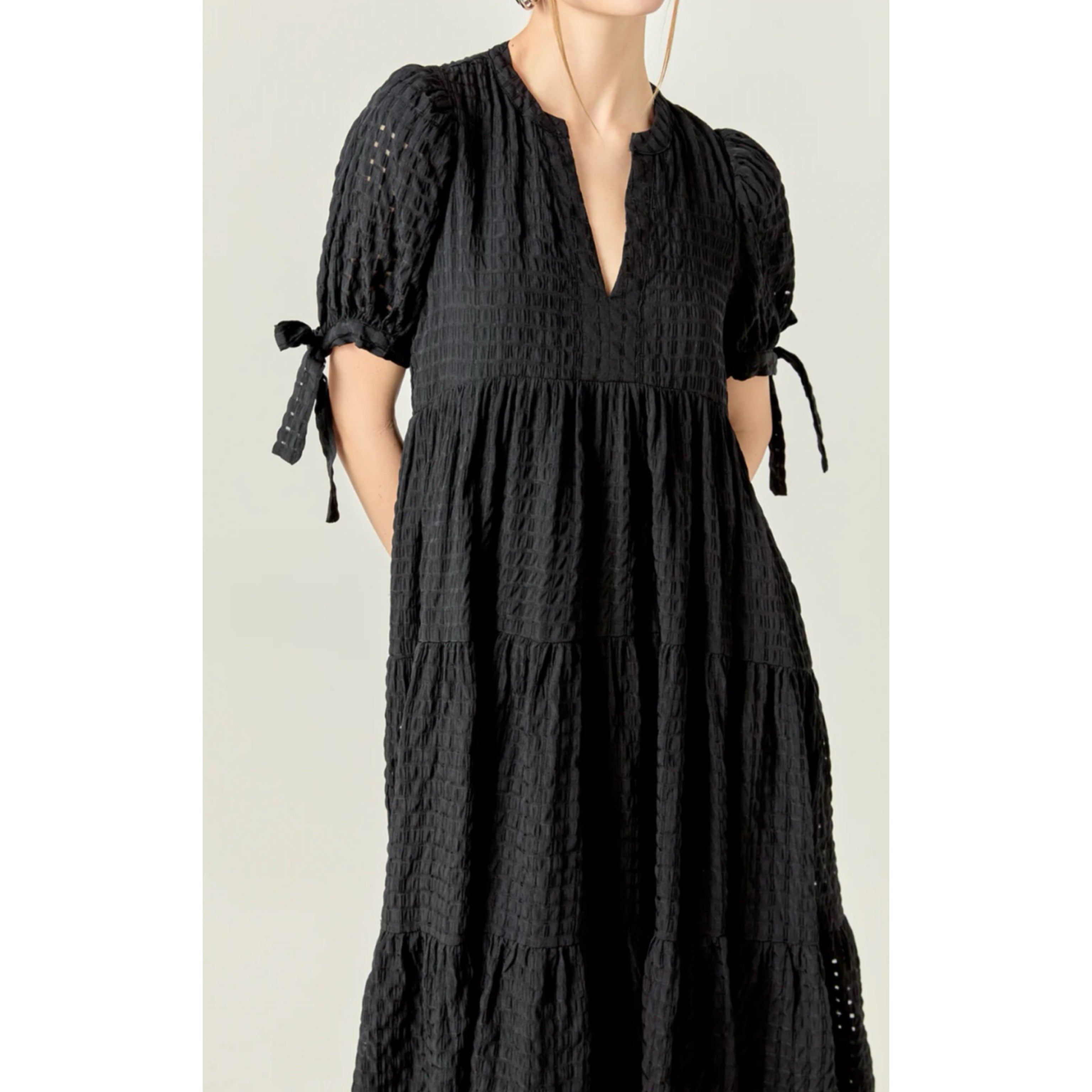 English Factory black gingham dress, size S