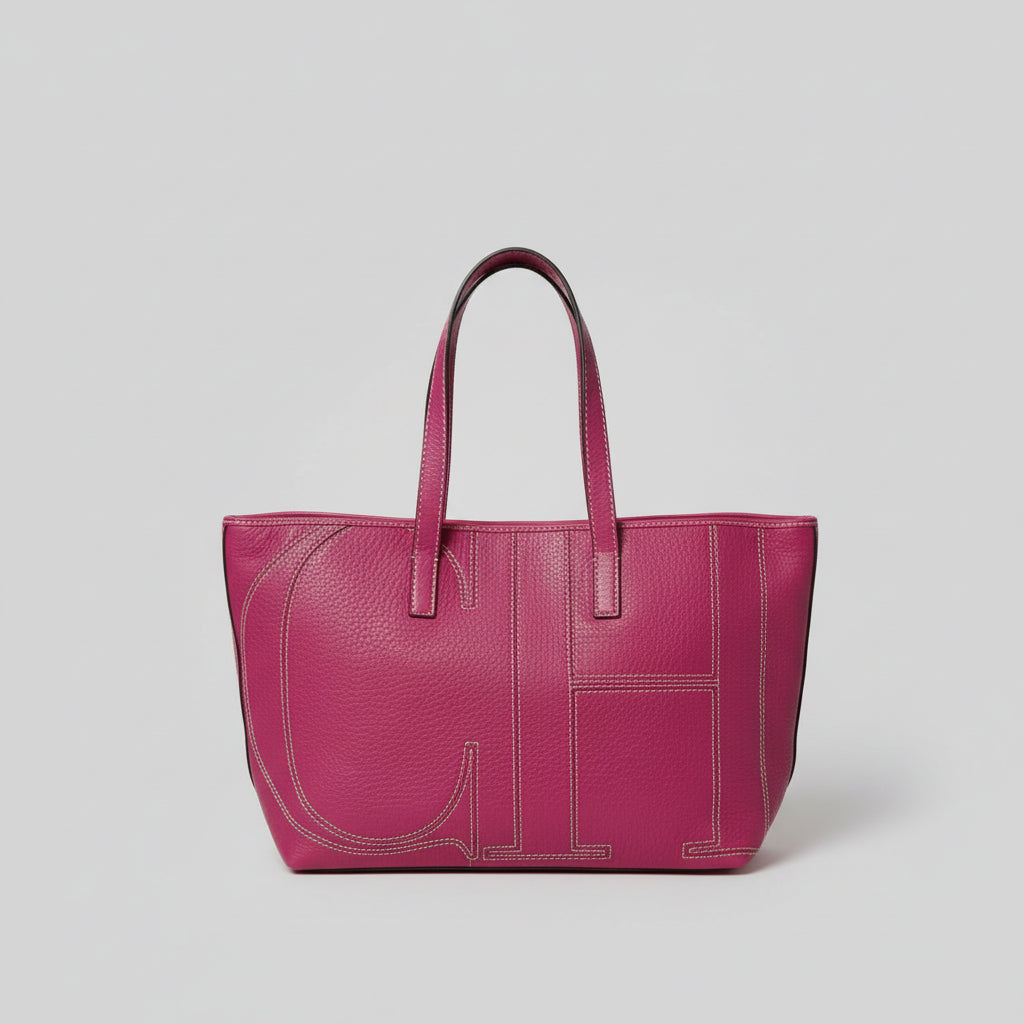 Carolina Herrera hot pink initial tote