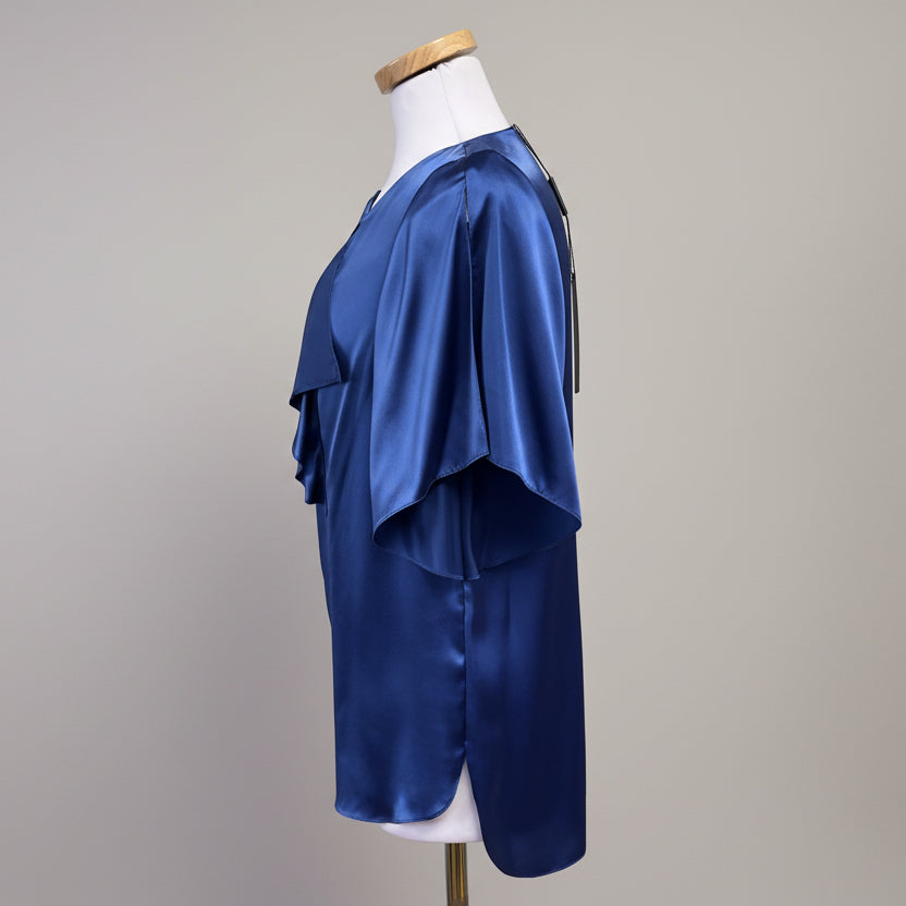 Elie Tahari blue silk blouse, size S, NEW WITH TAGS!