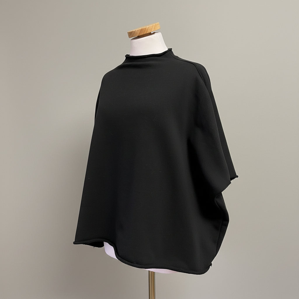 Frank & Eileen black Capelet top, size S