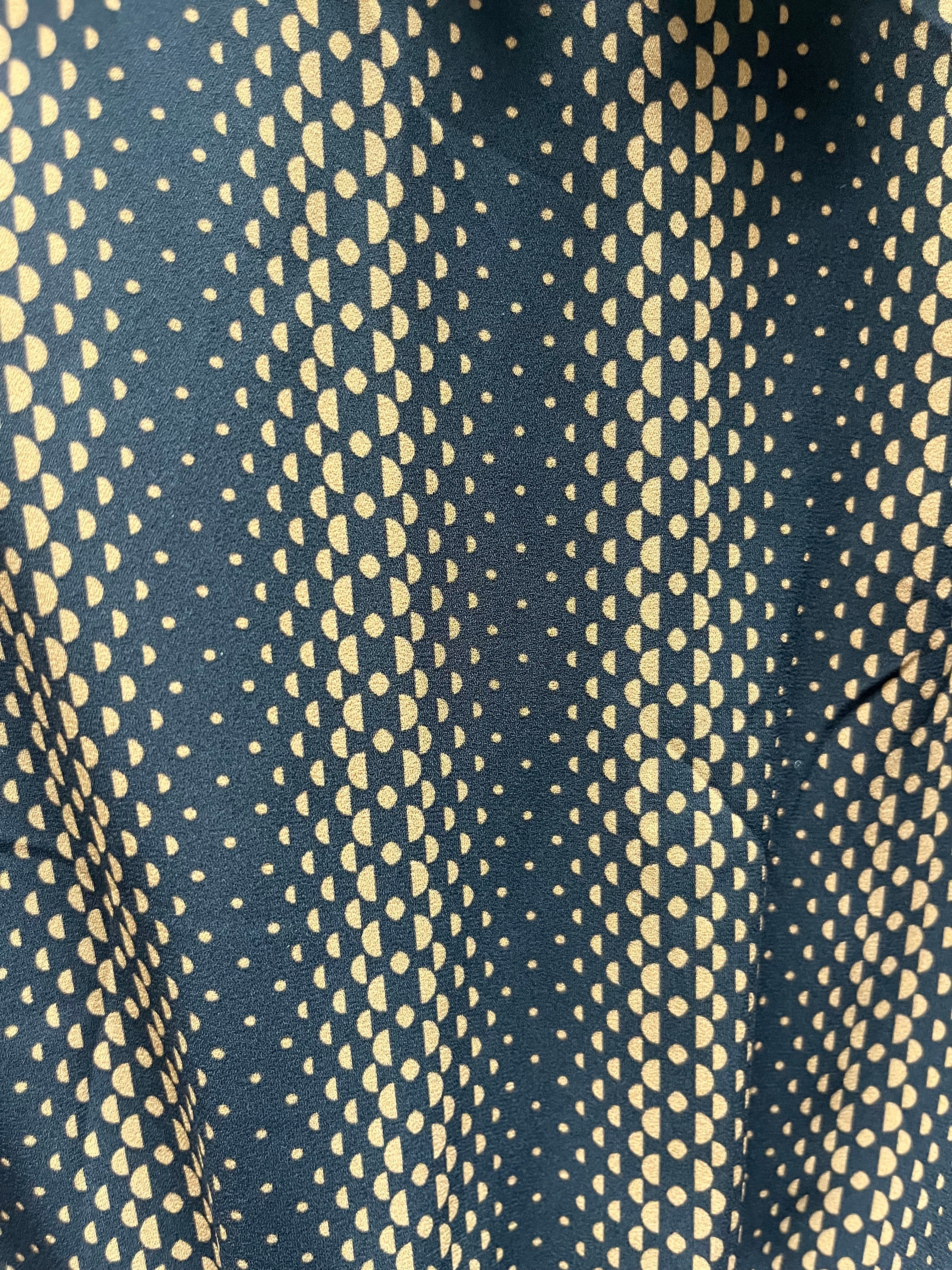Tahari navy & tan dots dress, Size S