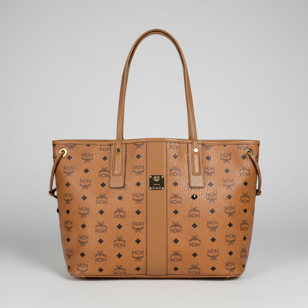 MCM cognac Liz reversible Visetos shopper, LIKE NEW!