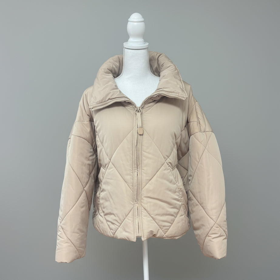 Dress Forum beige puffer coat, size L