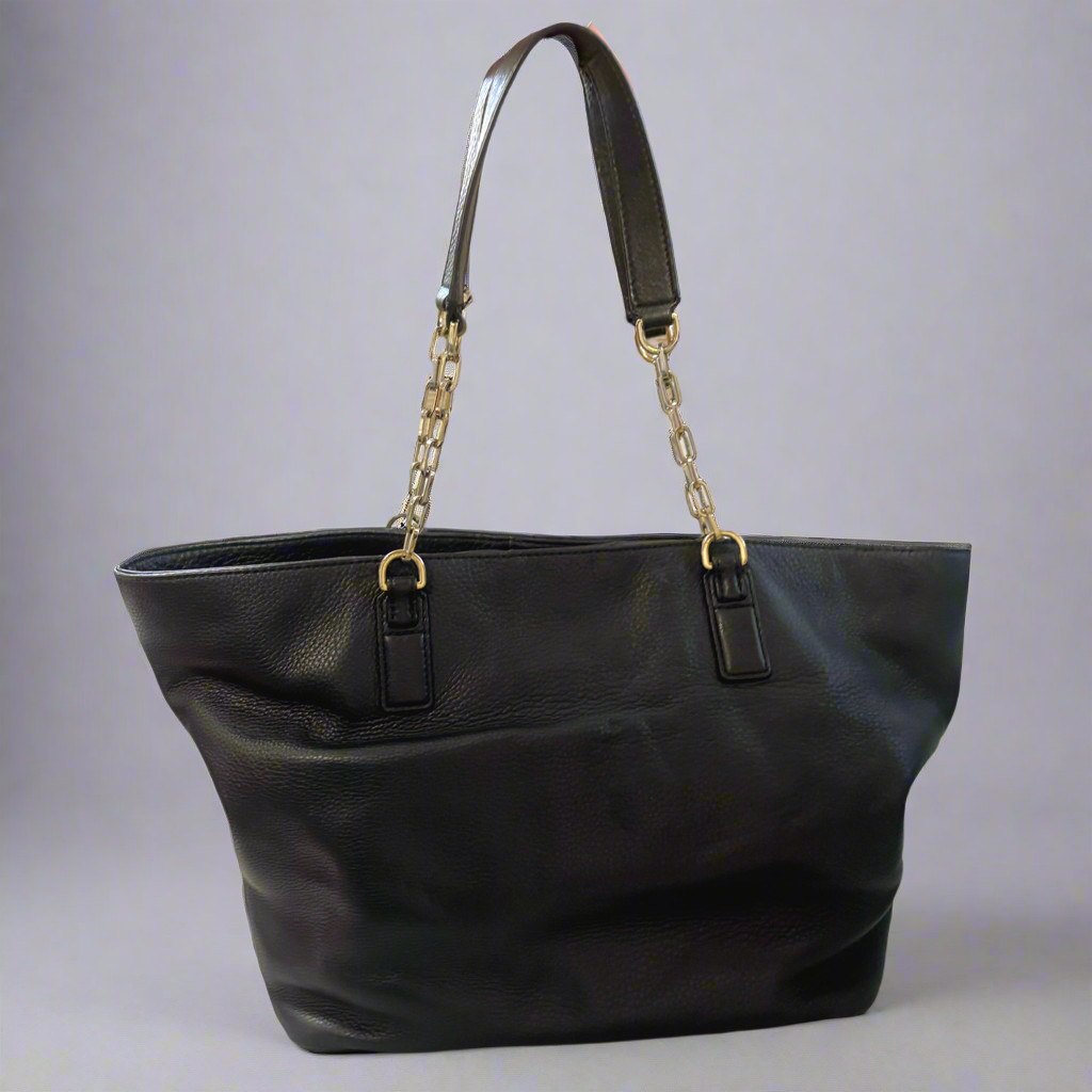Tory Burch black leather tote