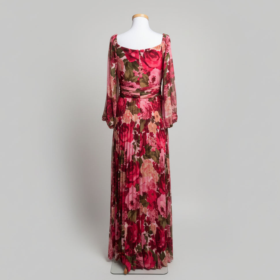 Xscape hot pink floral dress, size 6