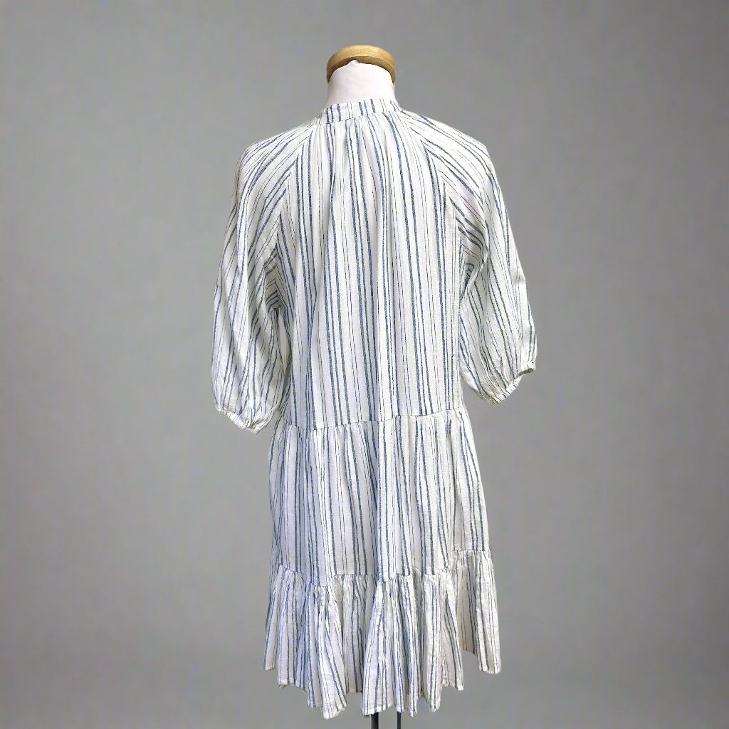 Apiece Apart blue and white striped Las Alturas dress, size XS